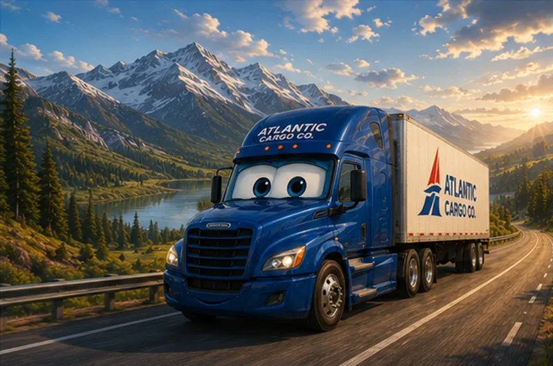 Atlantic truck on the open interstate
