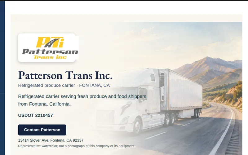 ProHRHQ company page for a refrigerated carrier, with logo, description and contact button